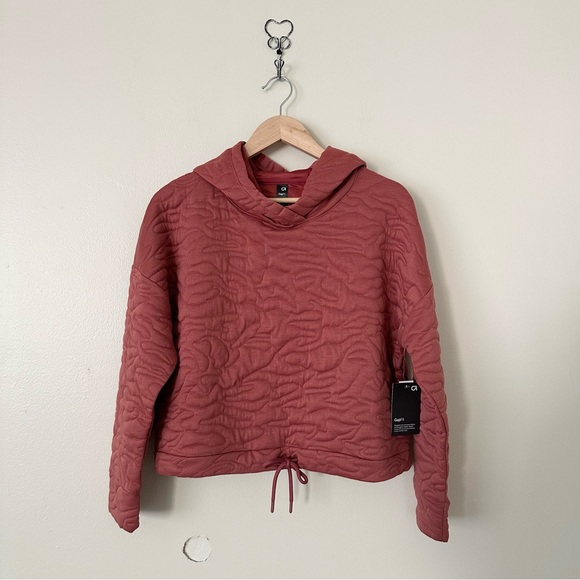| gap • mauve/pink quinn quilted jacquard hoodie • size small petite | - Picture 3 of 10